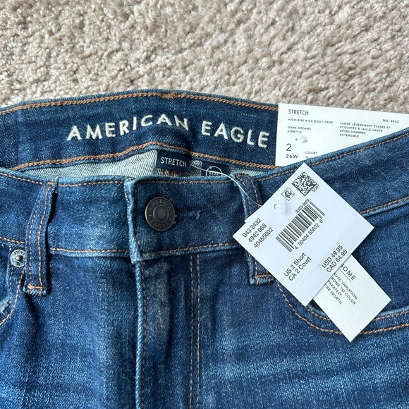 👖 Women’s American Eagle Kick Boot Crop Jeans - Size 2P - Picture 7 of 7